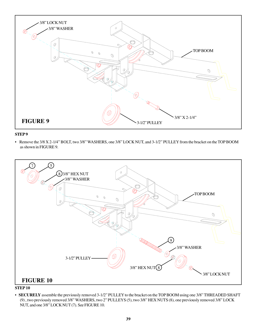 ParaBody 426103 manual Lock NUT Washer TOP Boom 