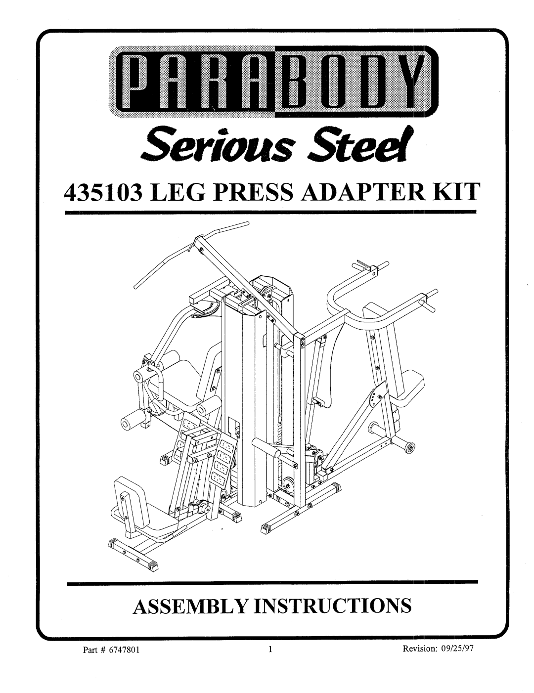 ParaBody 435103 manual Serious Steel 