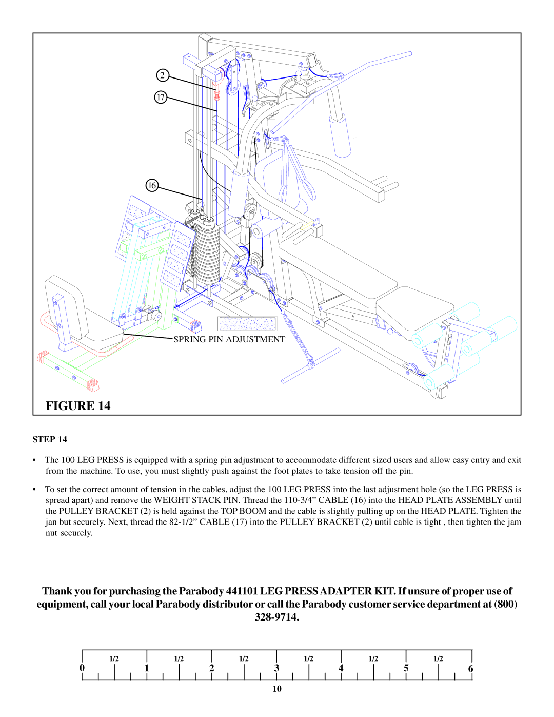 ParaBody 441101 440 manual Spring PIN Adjustment 