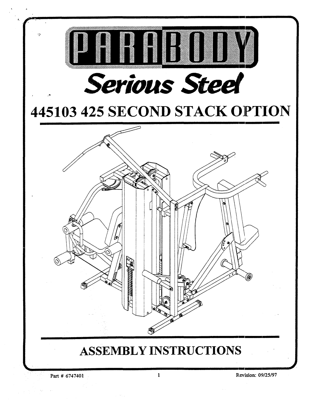 ParaBody 445103 manual Serious Ste~ 