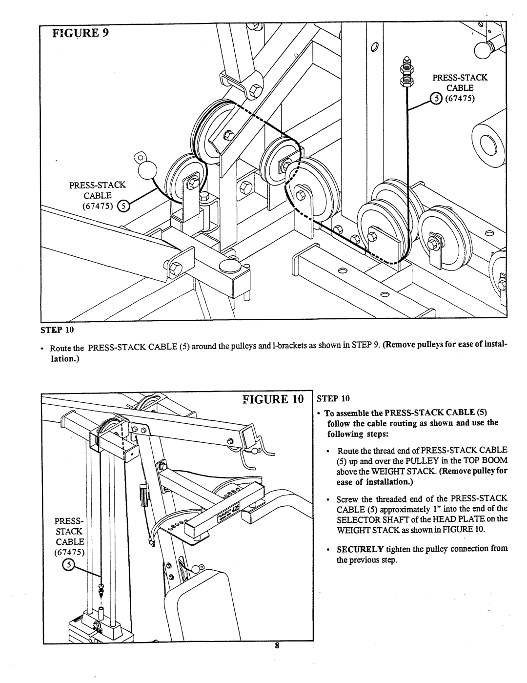 ParaBody 445103 manual Step, PRESS- Stack Cable 