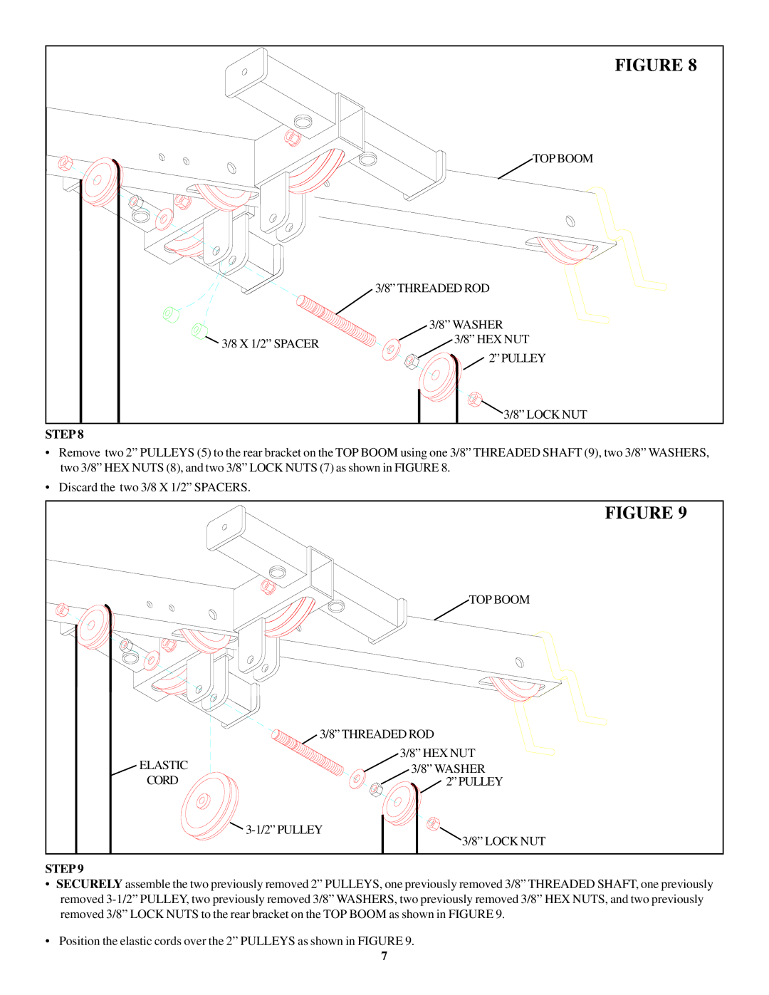 ParaBody 445104 manual TOP Boom Threaded ROD Washer 