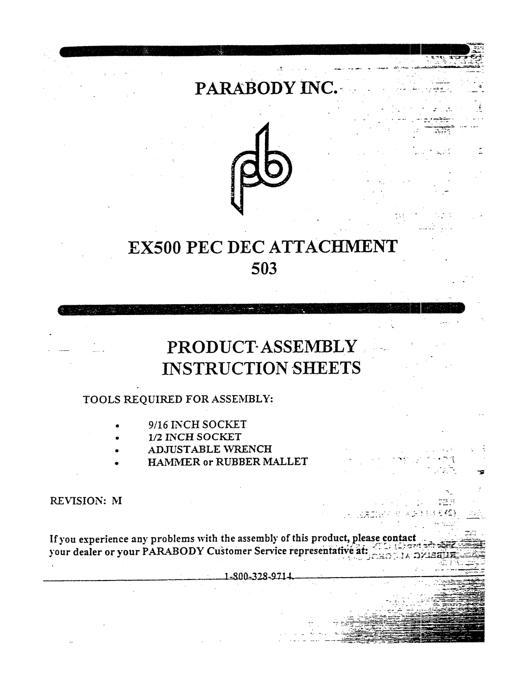 ParaBody 503 manual EX500 PEC DEC Attachment 