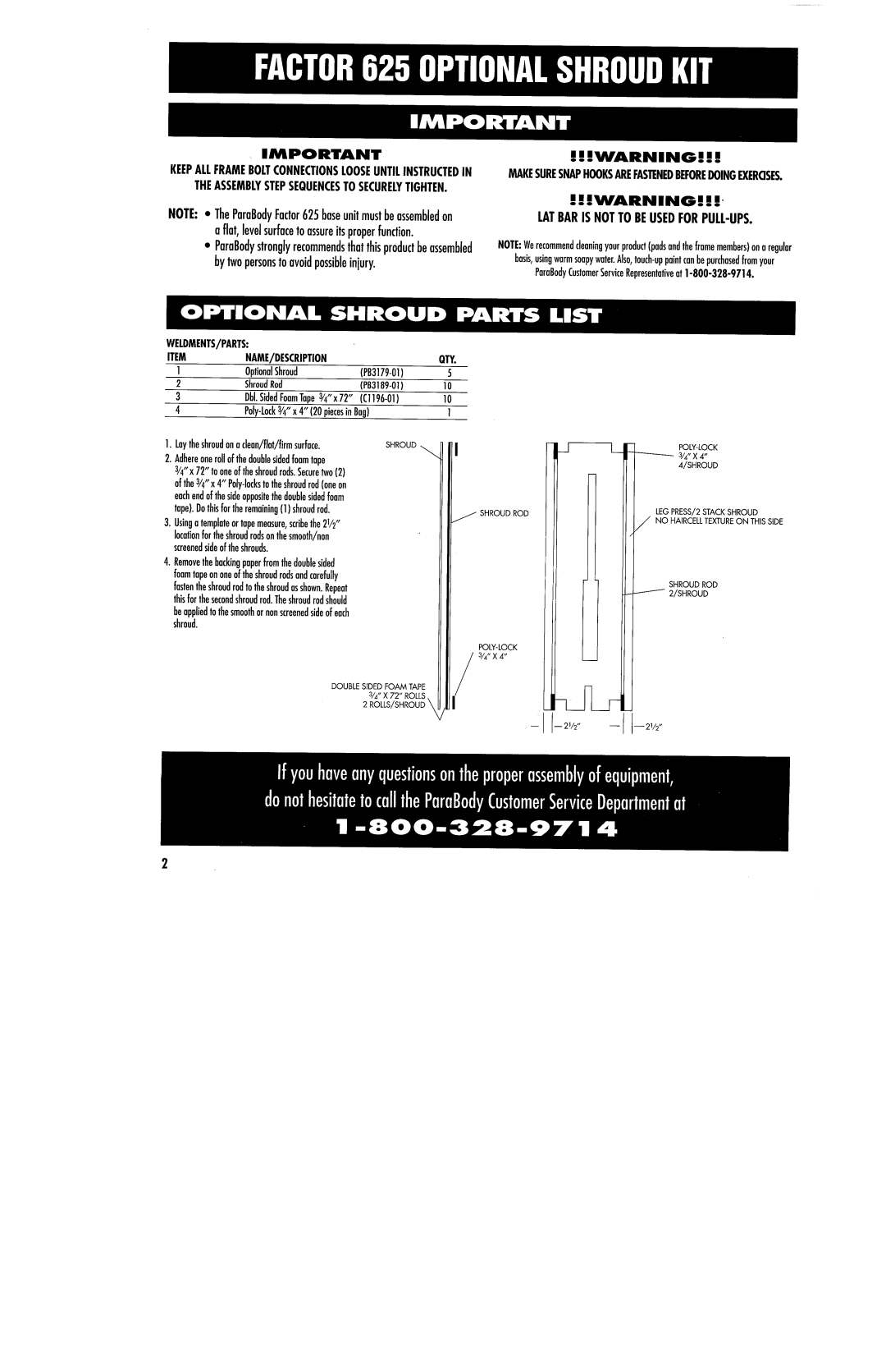 ParaBody 625 manual 800-328-97 T 