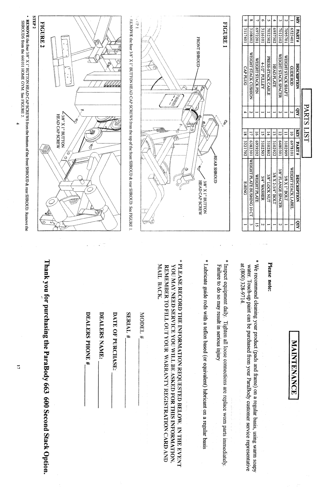 ParaBody 700 manual 