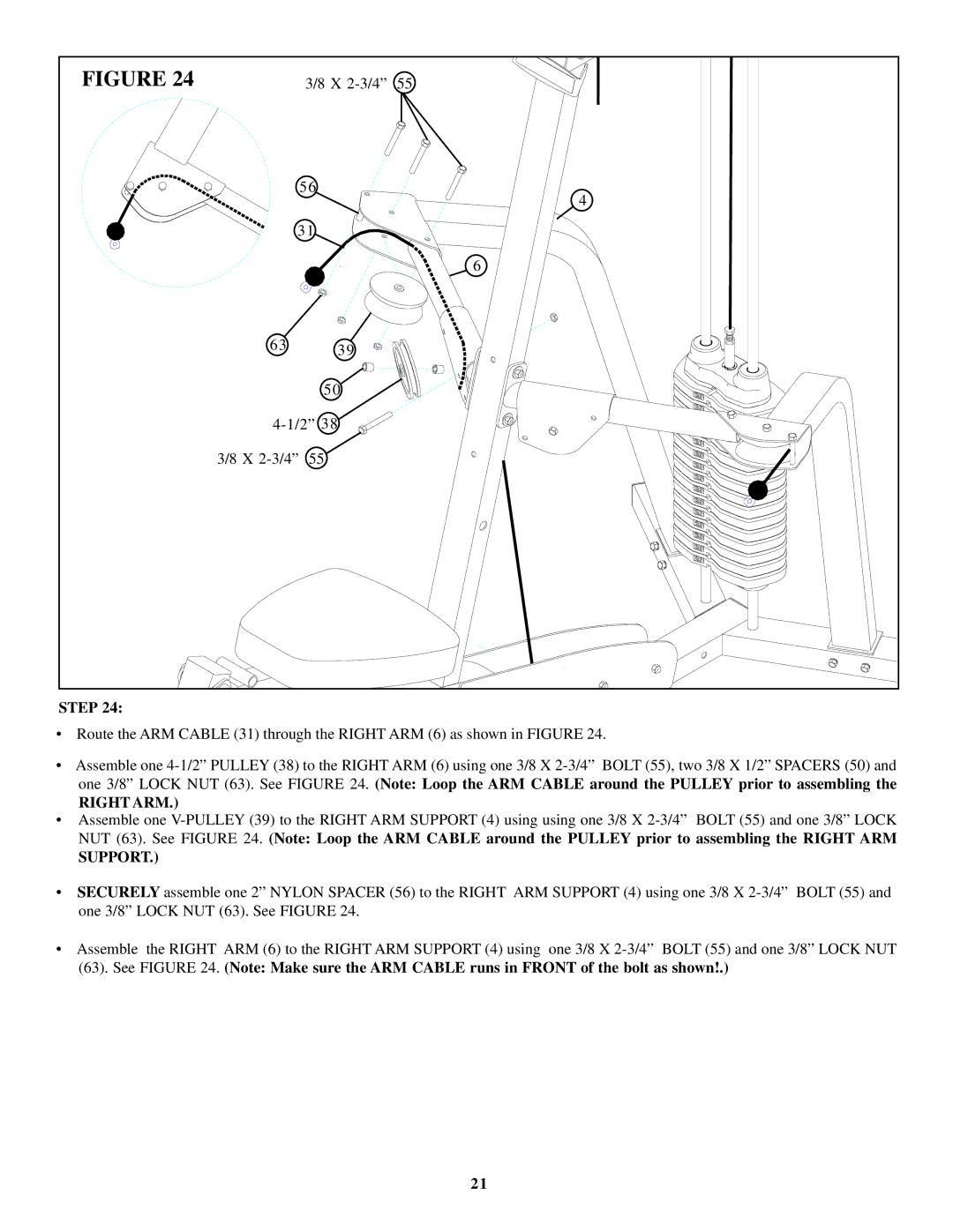 ParaBody 777 manual Right ARM, Support 