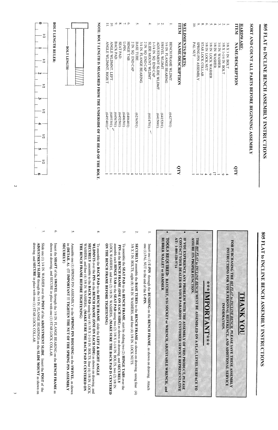 ParaBody 805 manual 