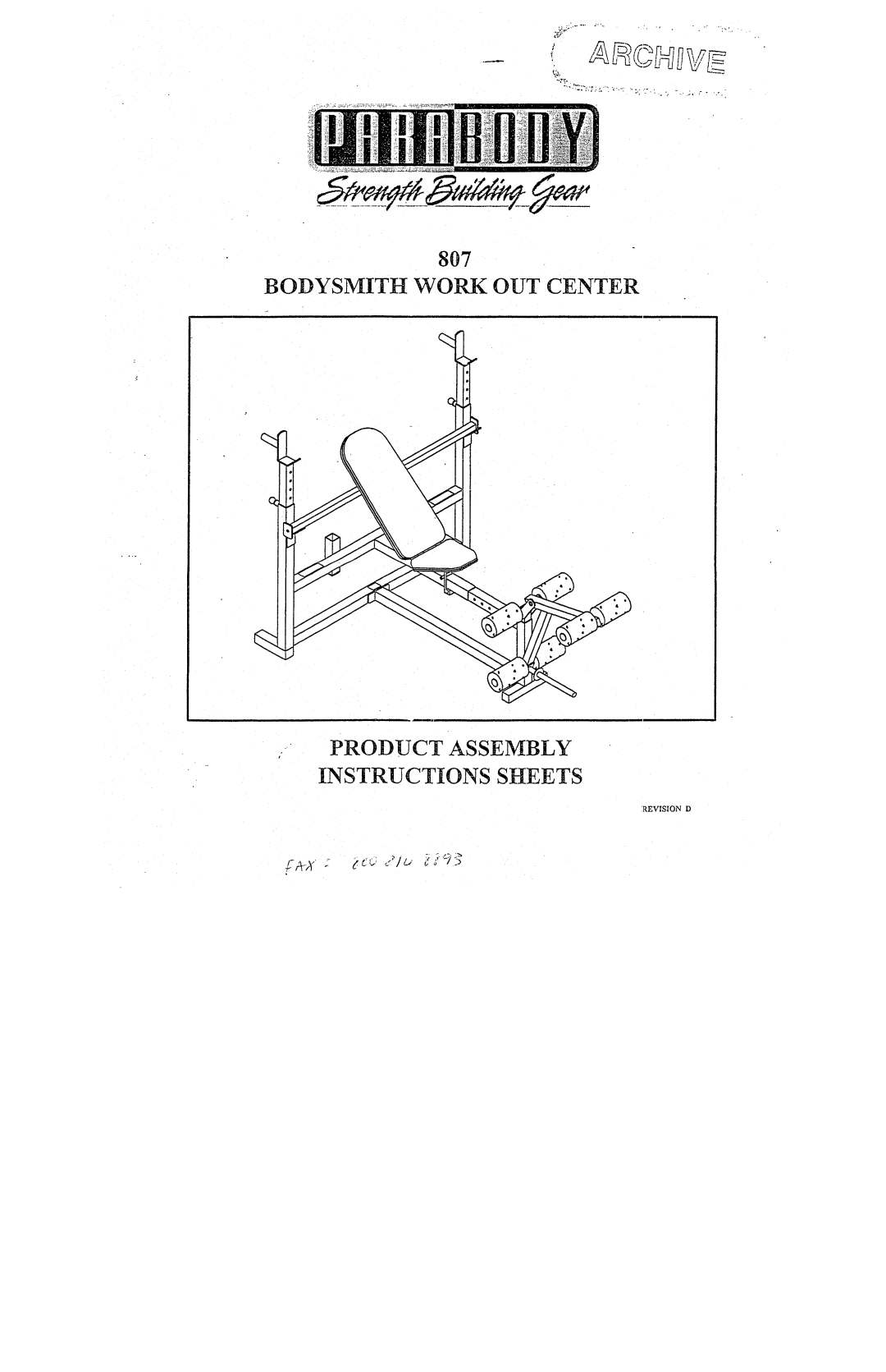 ParaBody 807 manual 