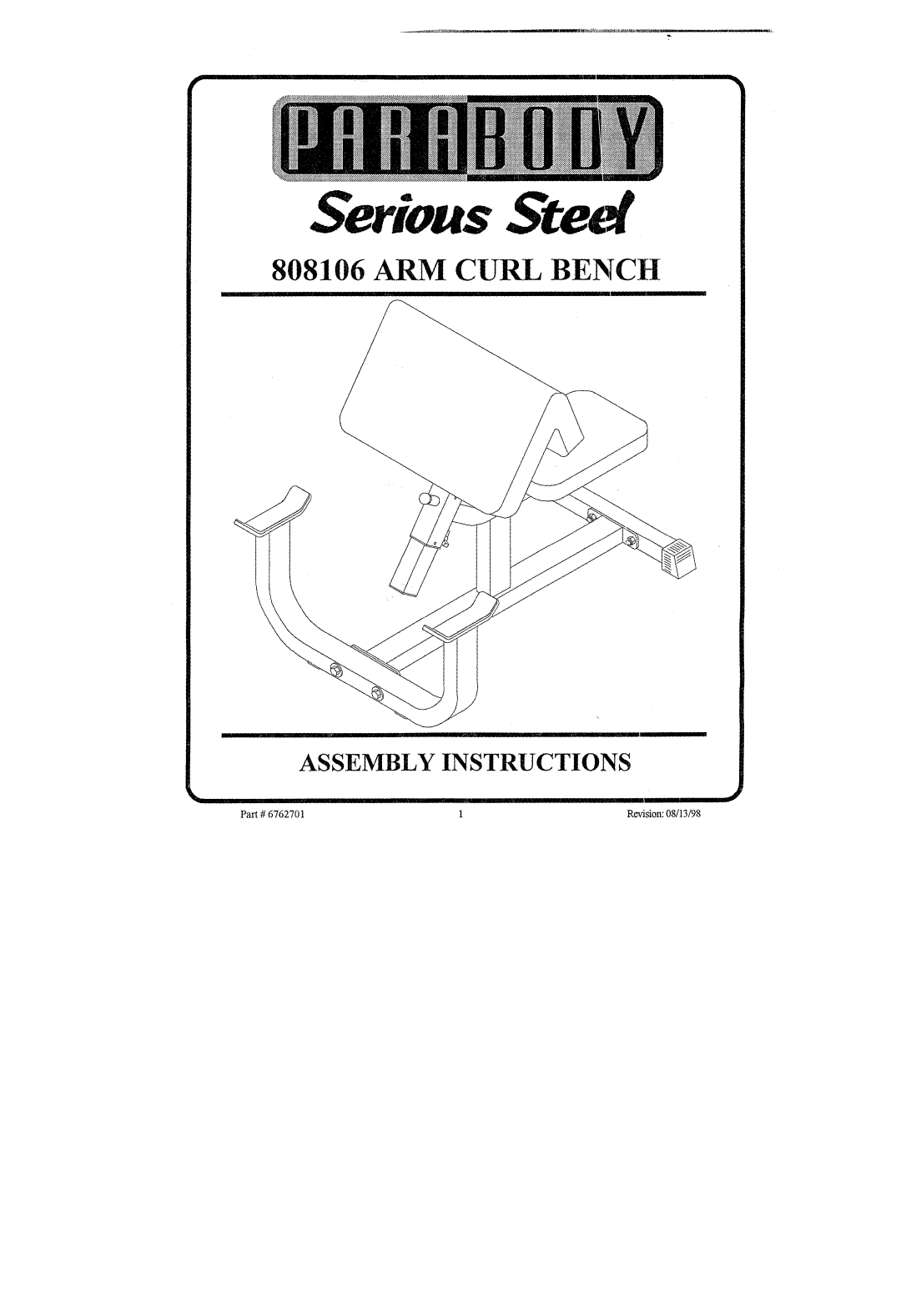 ParaBody 808106 manual Serious 