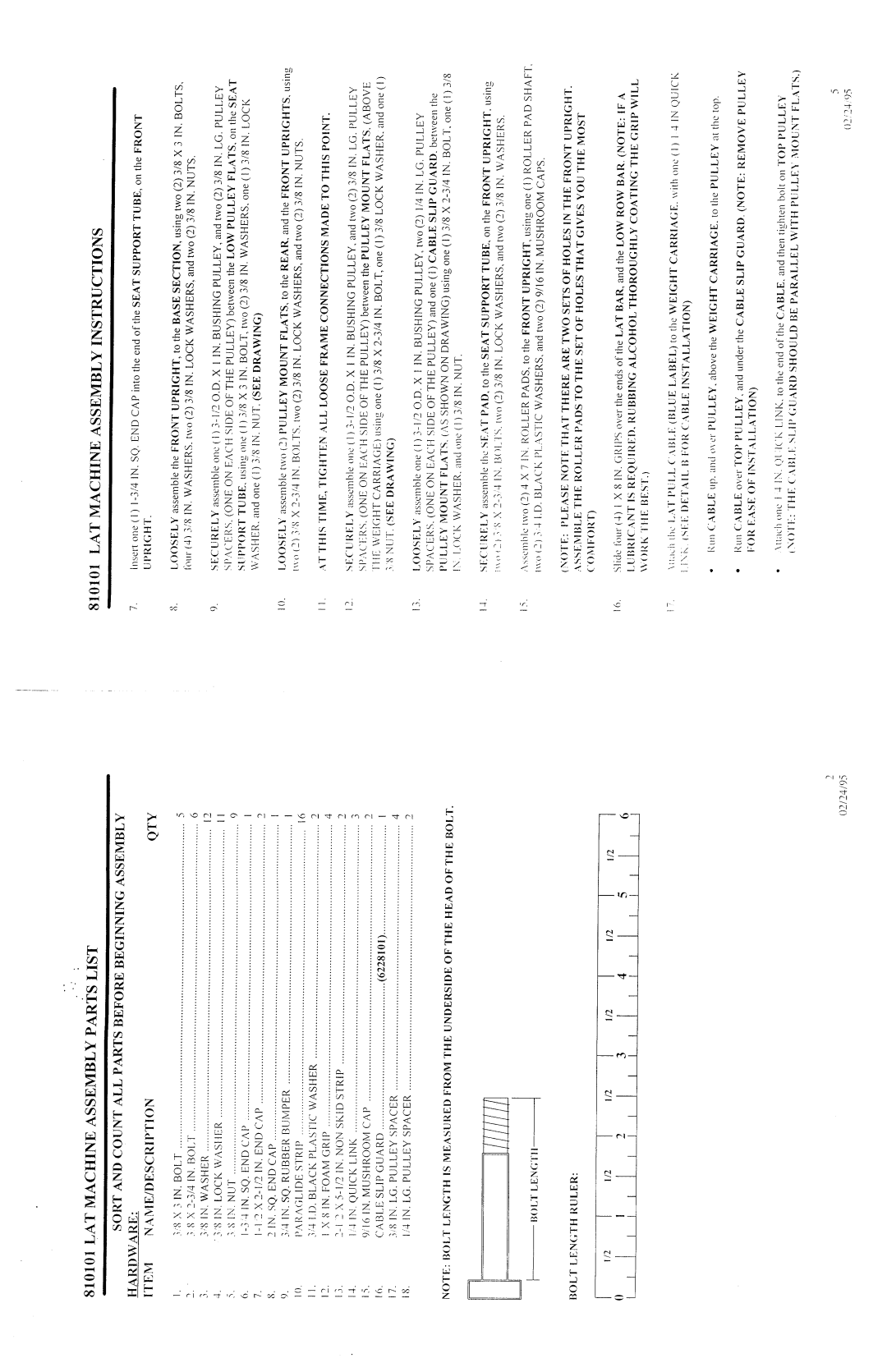 ParaBody 810101 manual ~,-i ,d -F ,Z ,5 r-- ~J 