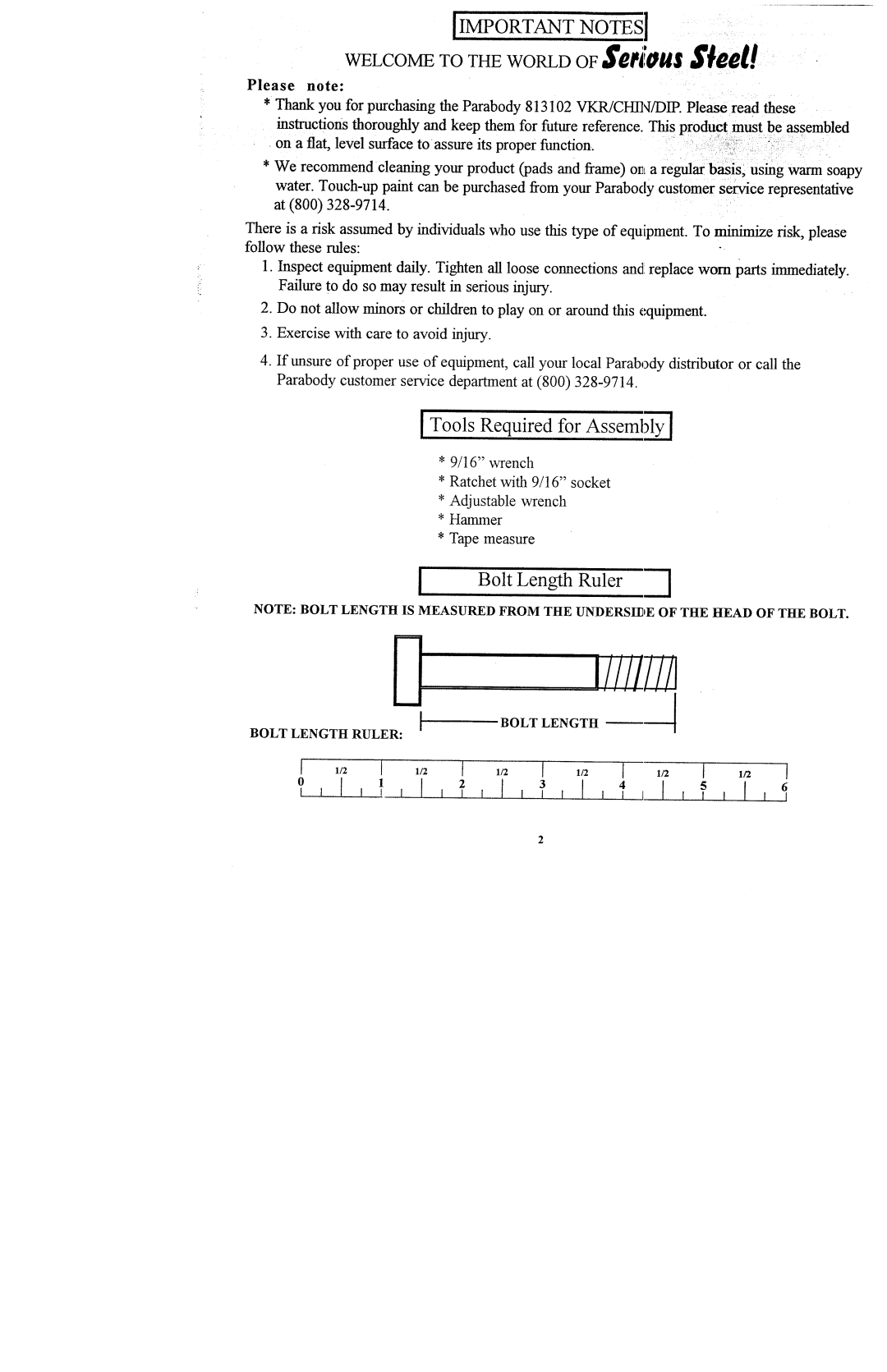 ParaBody 813102 manual Welcometo the Worldof 