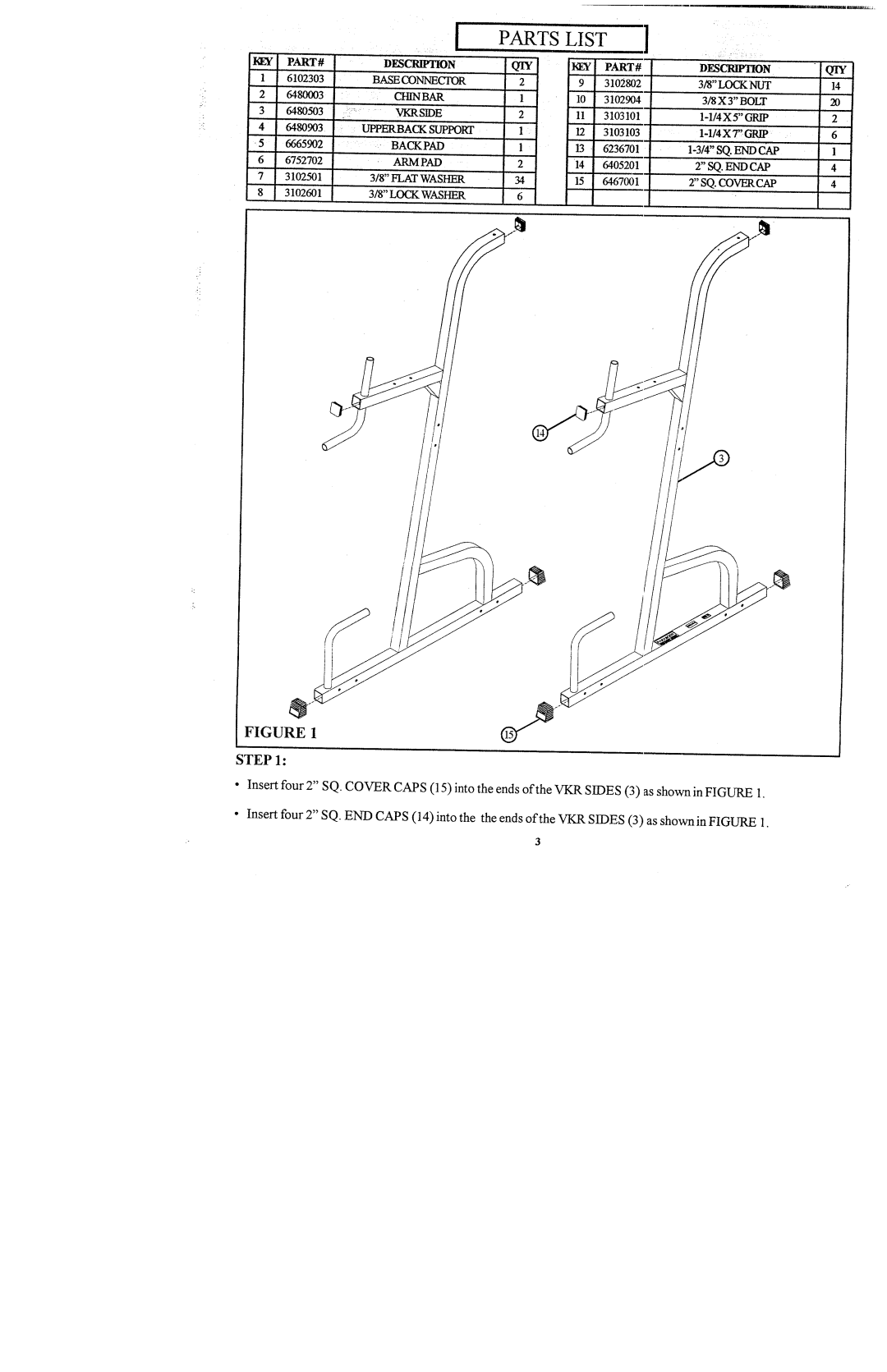 ParaBody 813102 manual PART# Description 