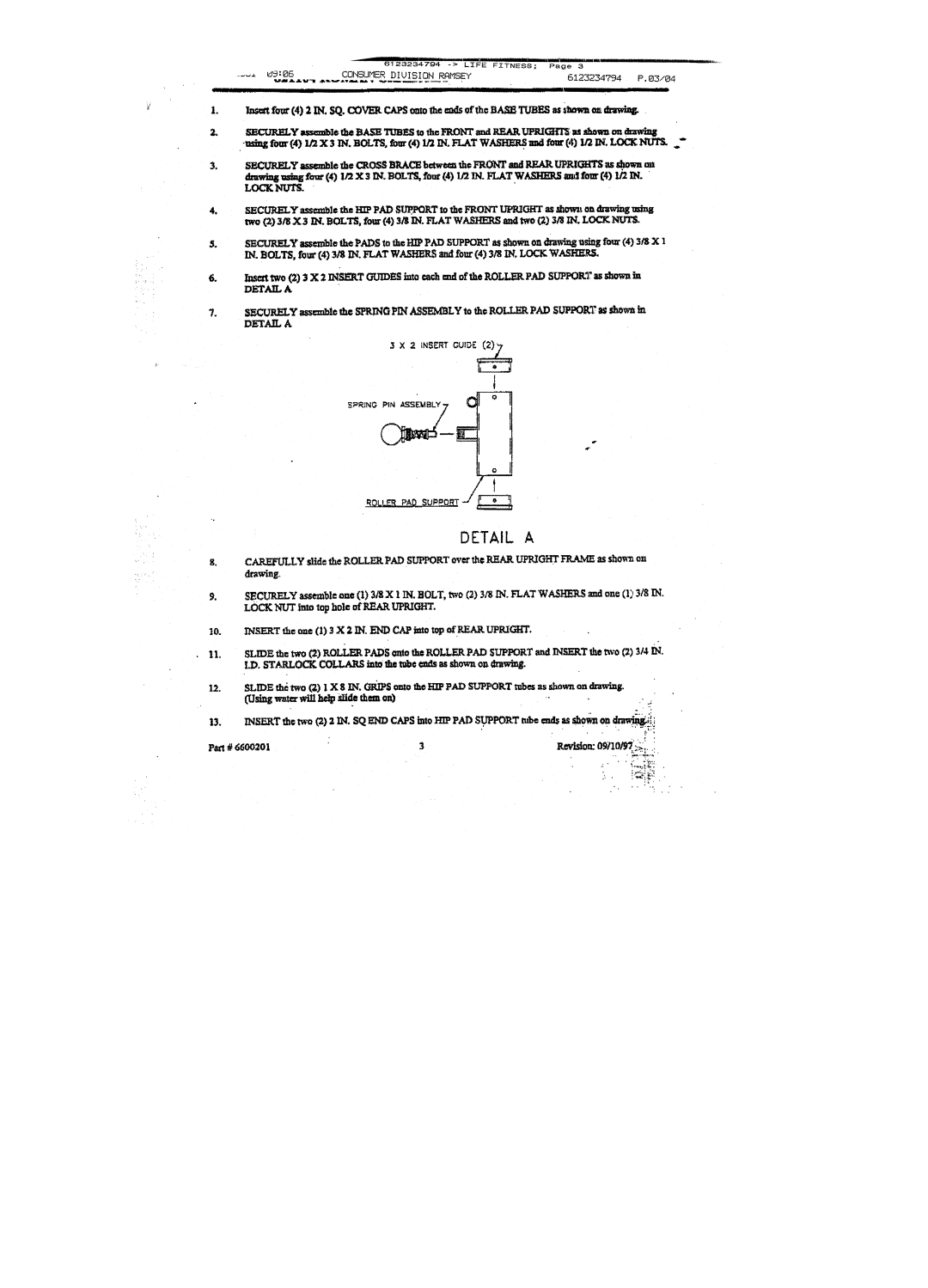 ParaBody 821104 manual Detail a 