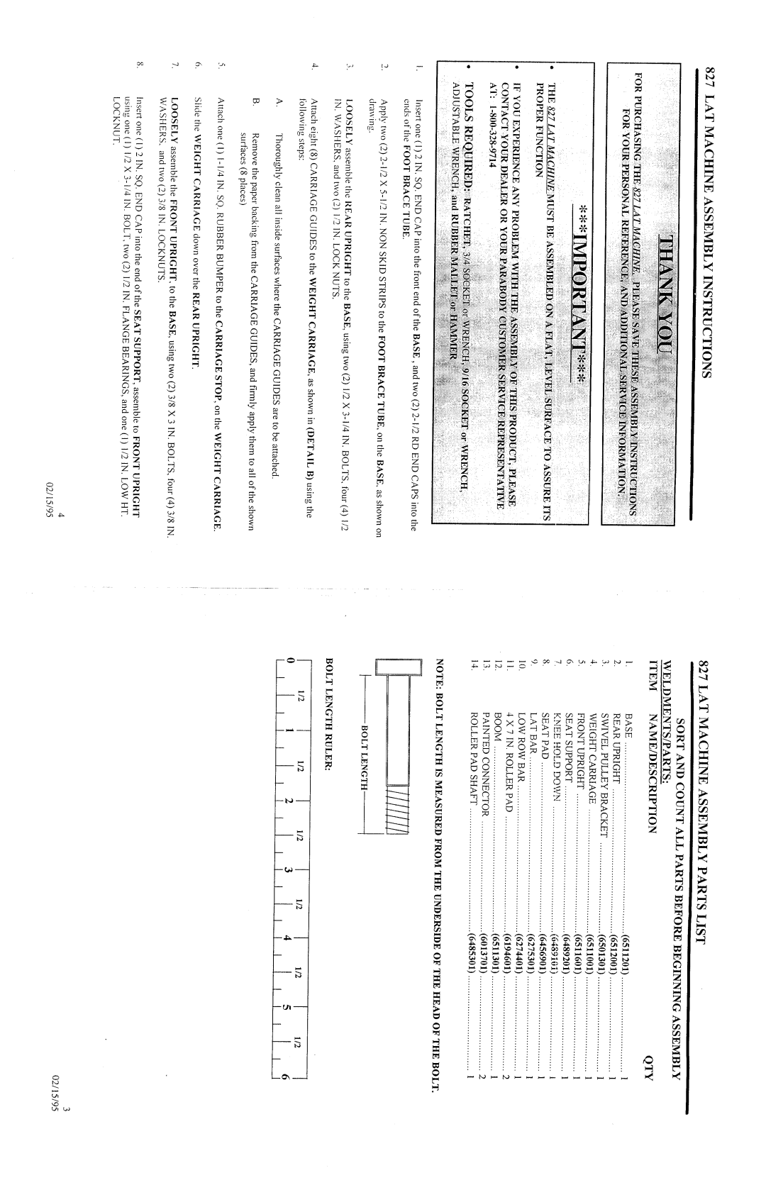 ParaBody 827 manual 