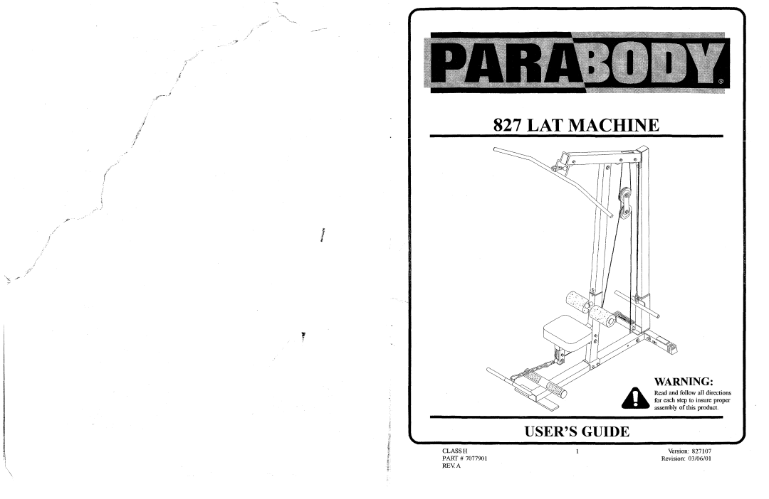 ParaBody 827 manual LAT Machine 