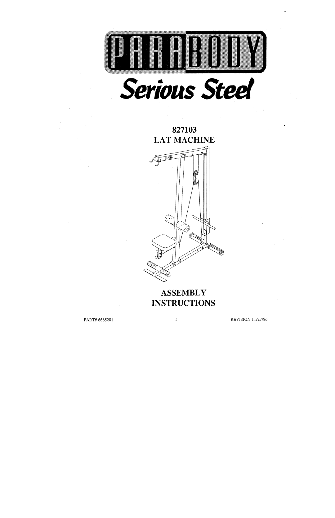 ParaBody 827103 manual Serious 