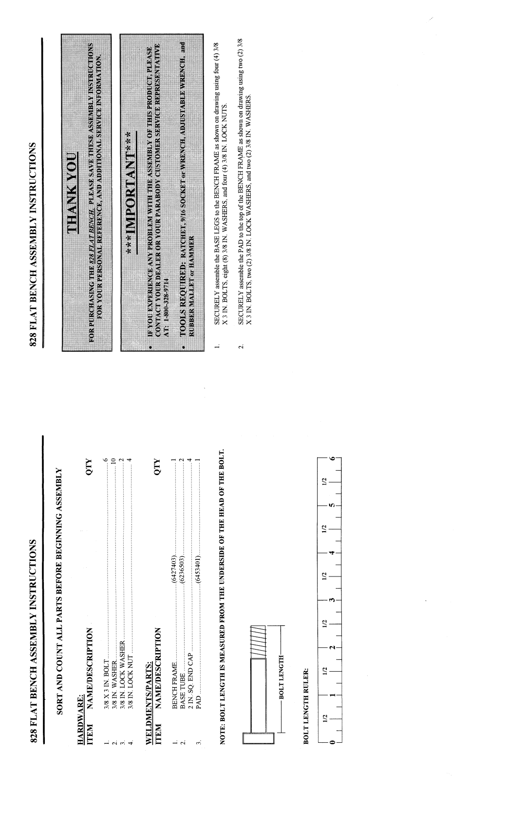 ParaBody 828 manual 