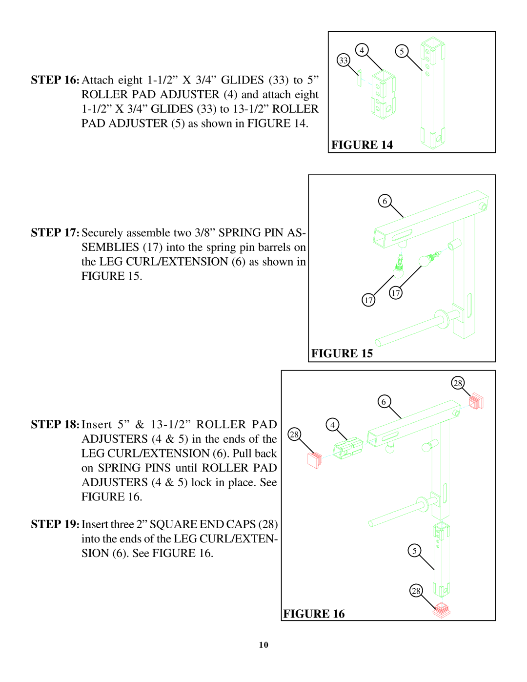 ParaBody 829 manual Into the ends of the LEG CURL/EXTEN Sion 6. See Figure 