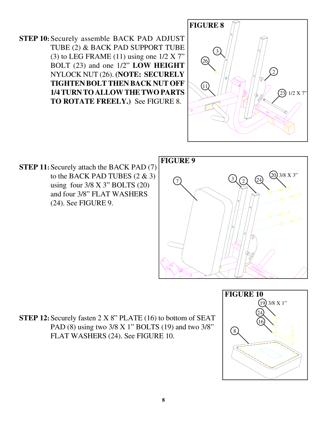 ParaBody 829 manual Tube 2 & Back PAD Support Tube 