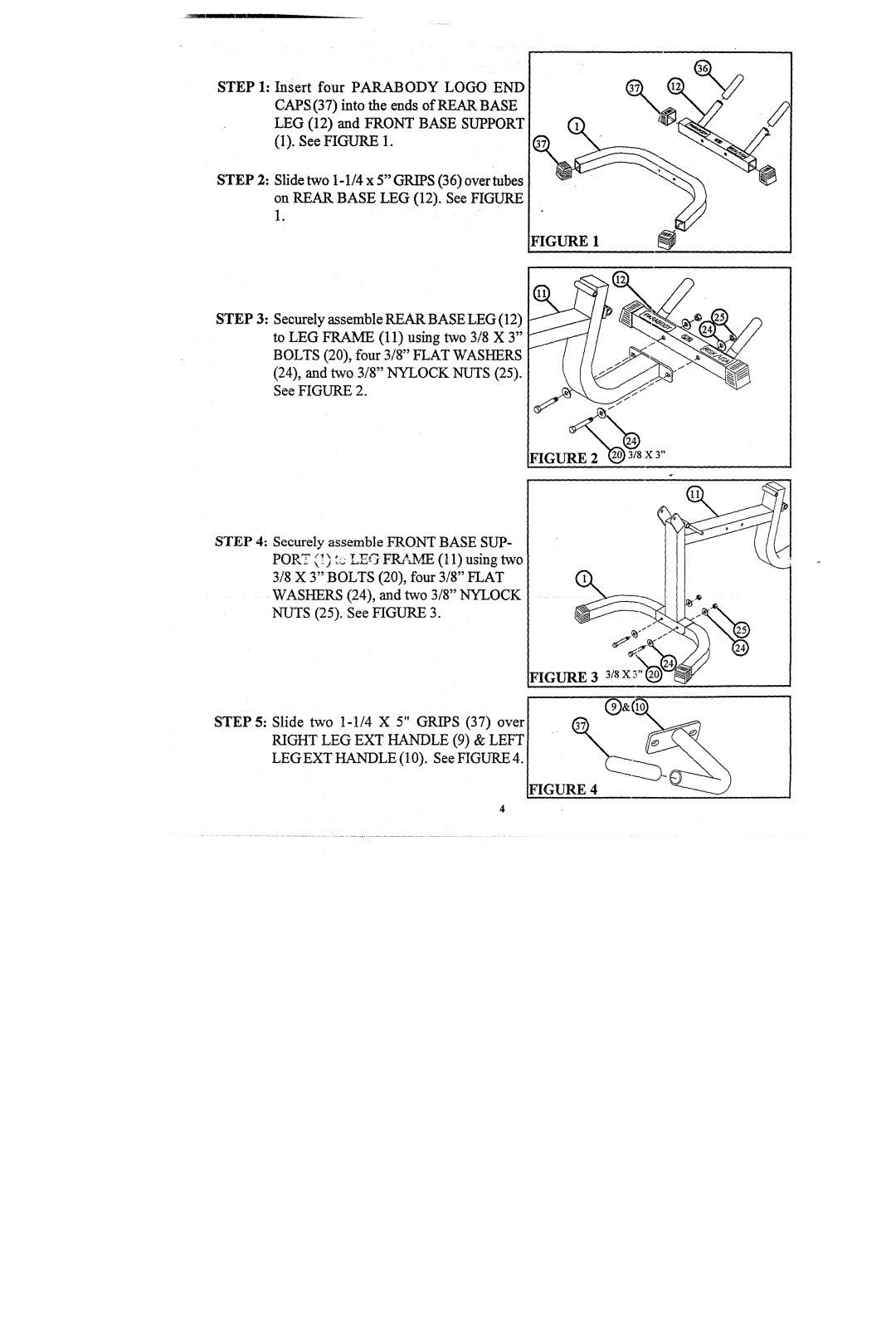 ParaBody 829102 manual Right LEG EXT HANDLE9 & Left 