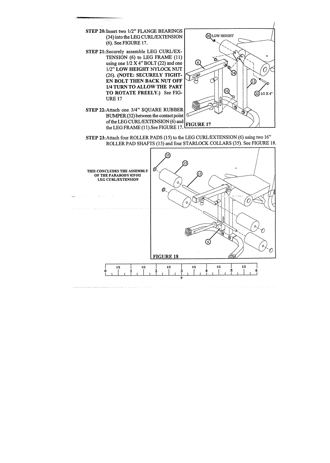 ParaBody 829102 manual LOW Height Nylocknut 26. Note Seciyrelytight 