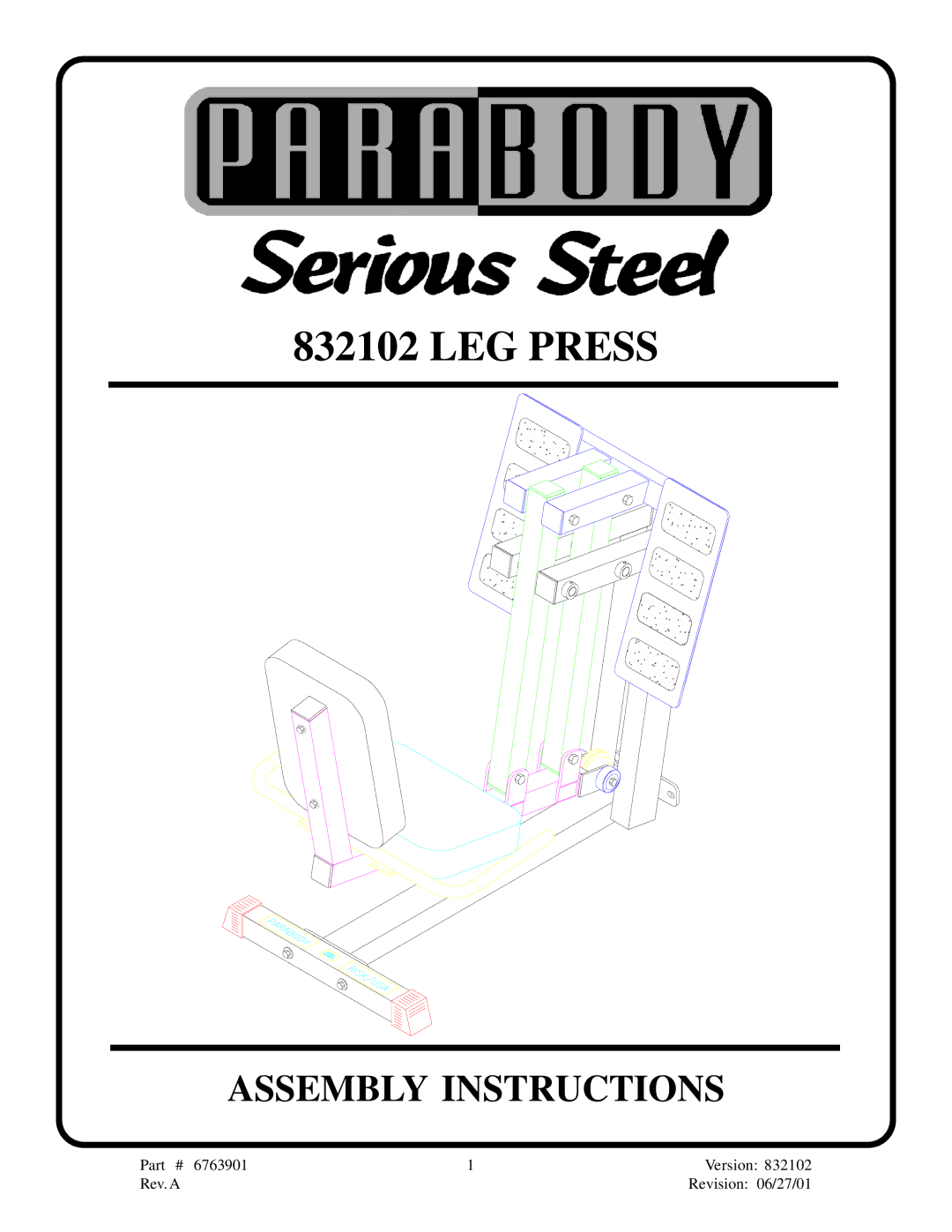 ParaBody 832102 manual LEG Press 