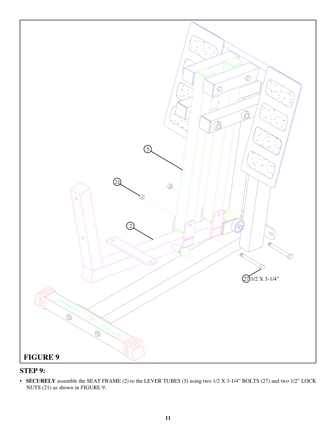 ParaBody 832102 manual 27 1/2 X 3-1/4 