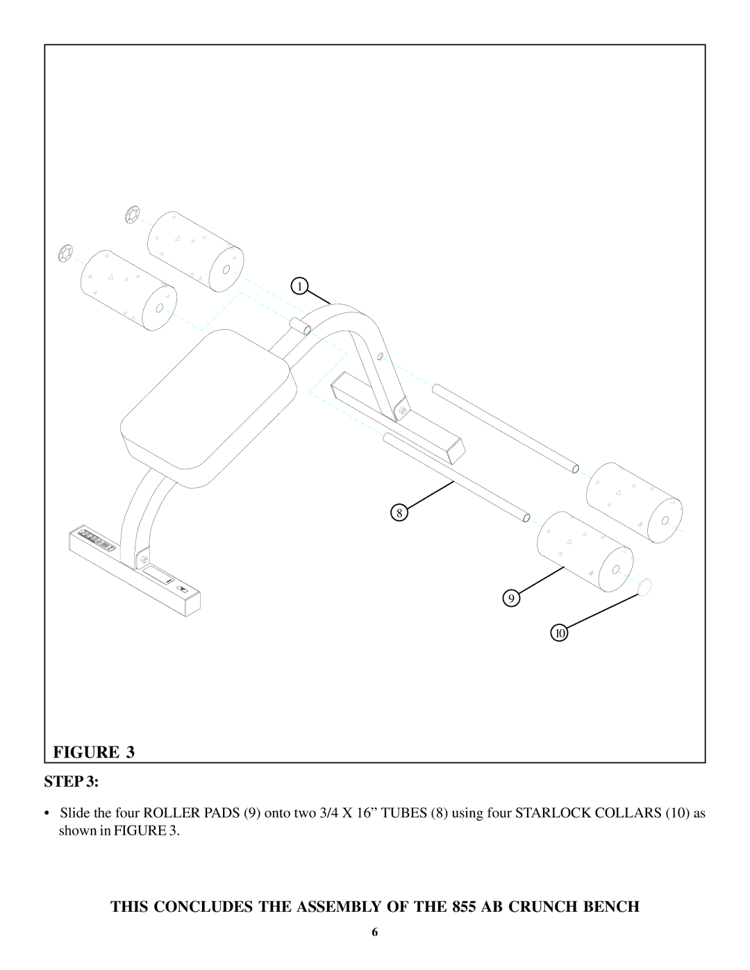 ParaBody manual This Concludes the Assembly of the 855 AB Crunch Bench 