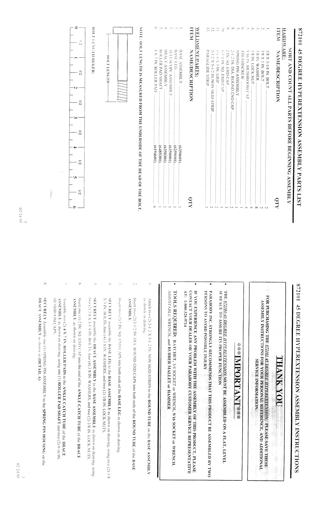 ParaBody 872101 manual 