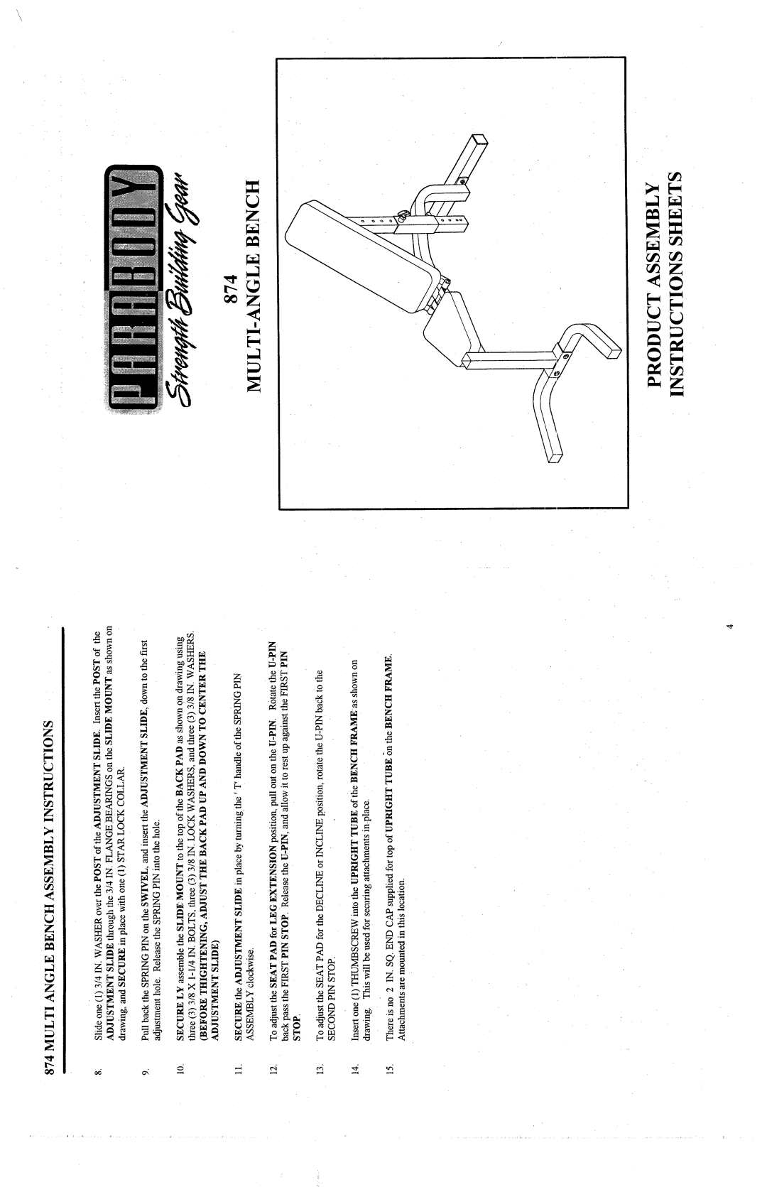 ParaBody 874 manual 