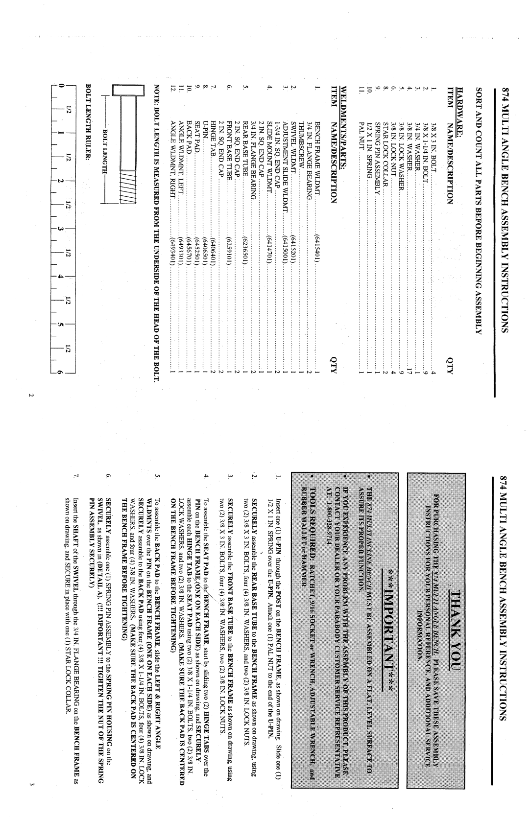 ParaBody 874 manual 