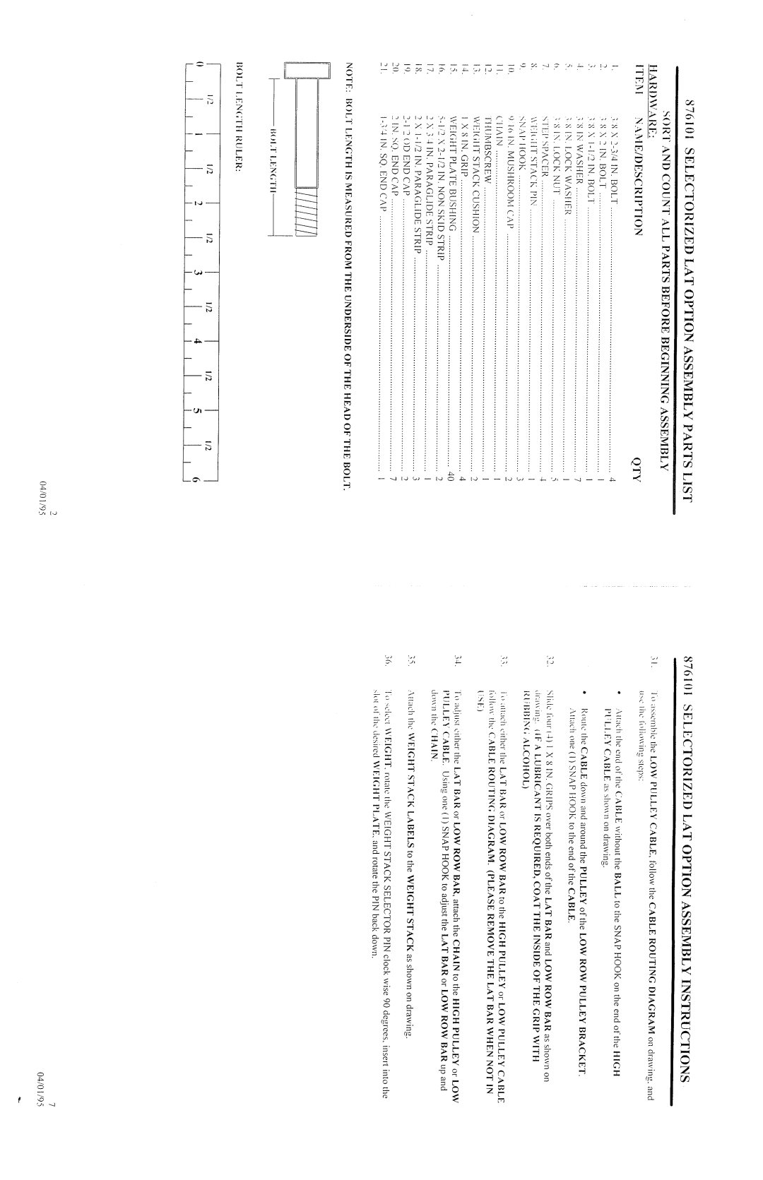 ParaBody 876101 manual 