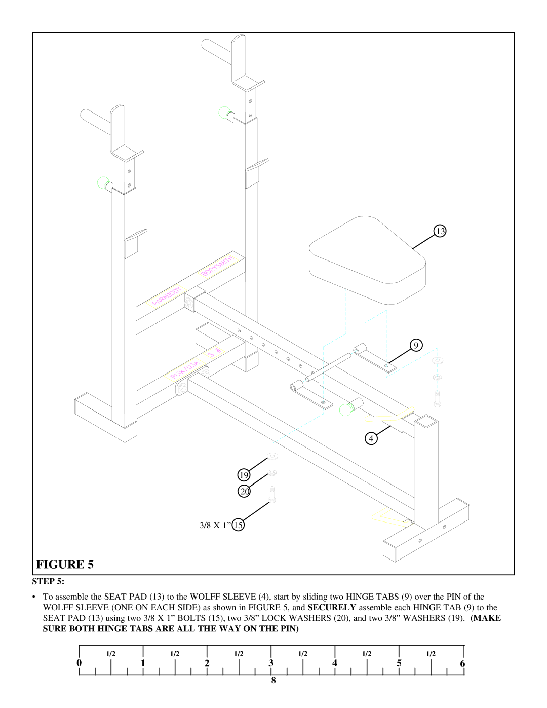 ParaBody 877102 manual Sure Both Hinge Tabs are ALL the WAY on the PIN 