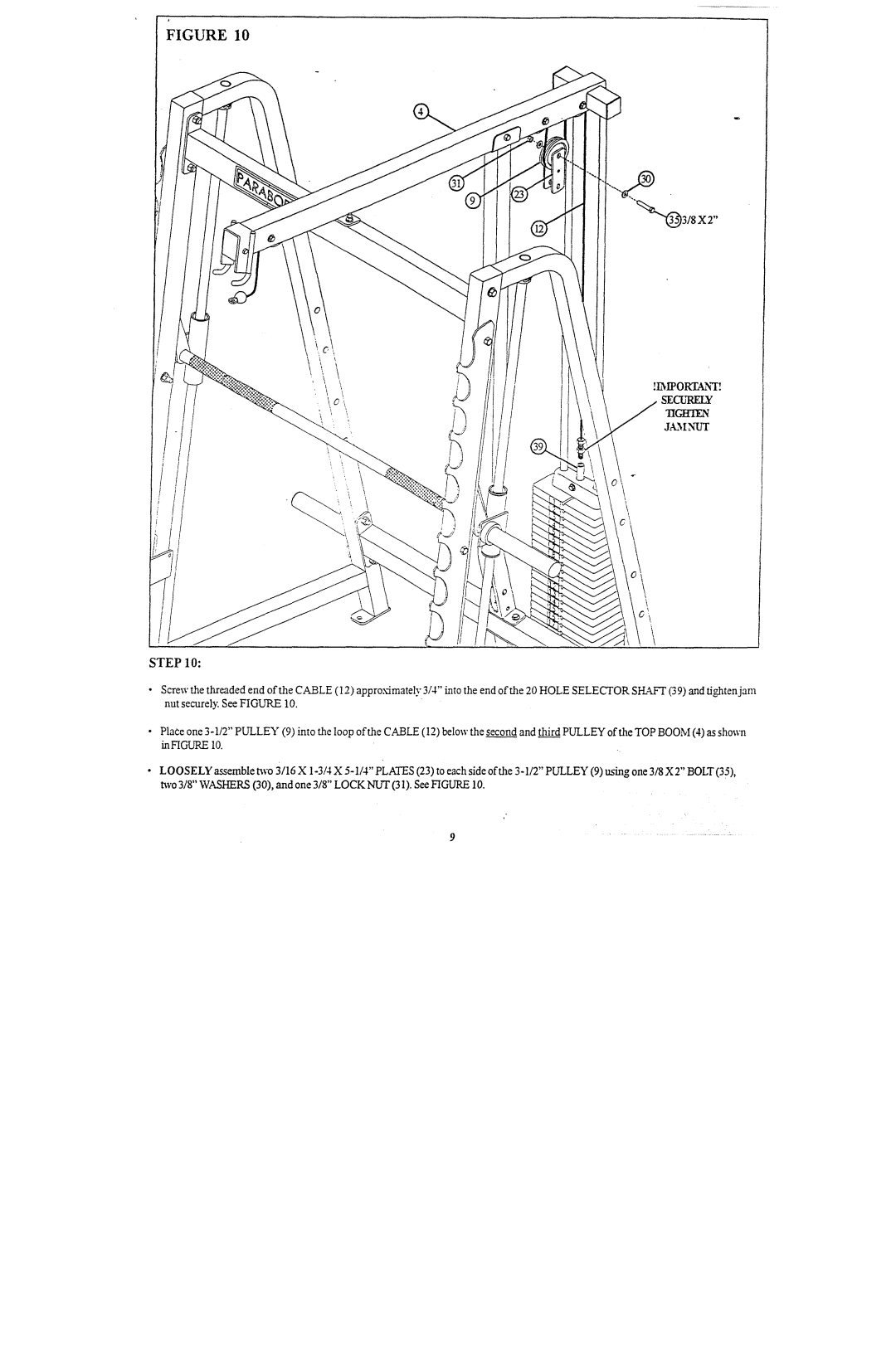 ParaBody 880101 manual ~3/8 X Step 