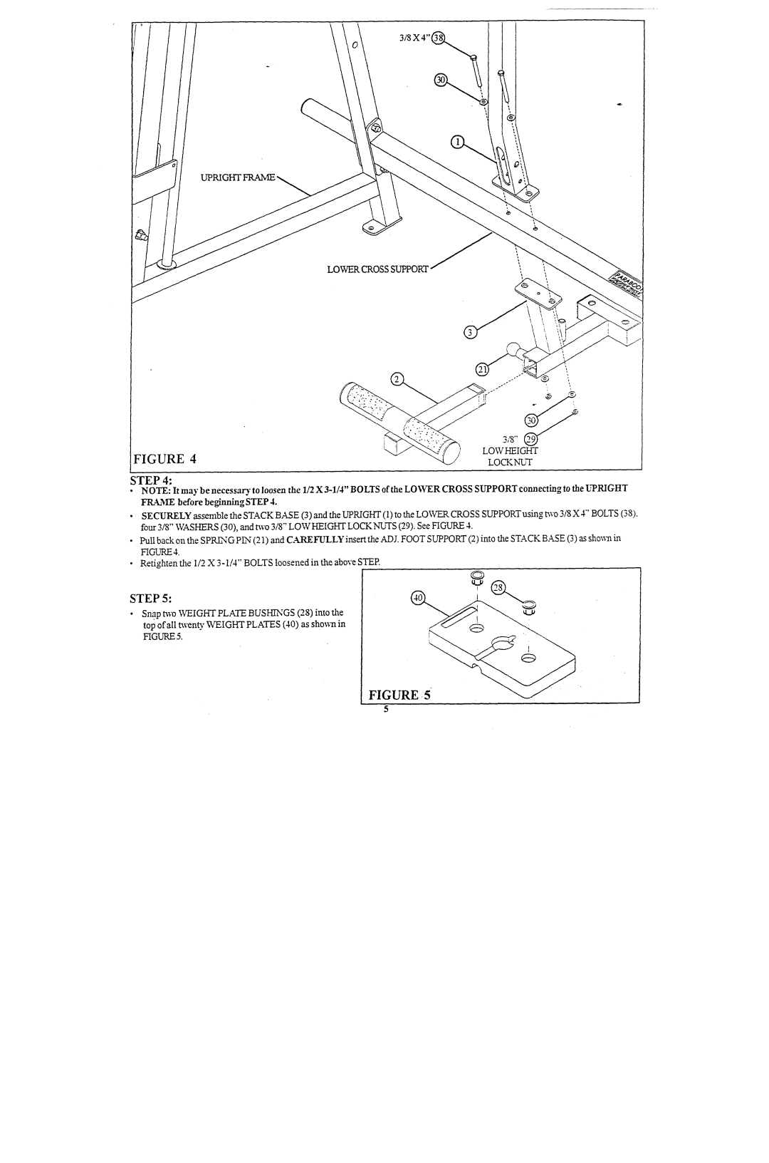 ParaBody 880101 manual Lowercrosssupport 