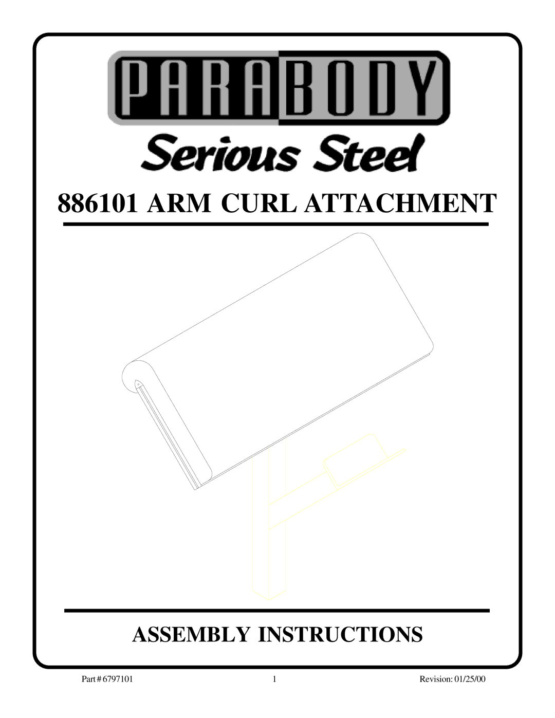 ParaBody 886101 manual ARM Curl Attachment, Assembly Instructions 