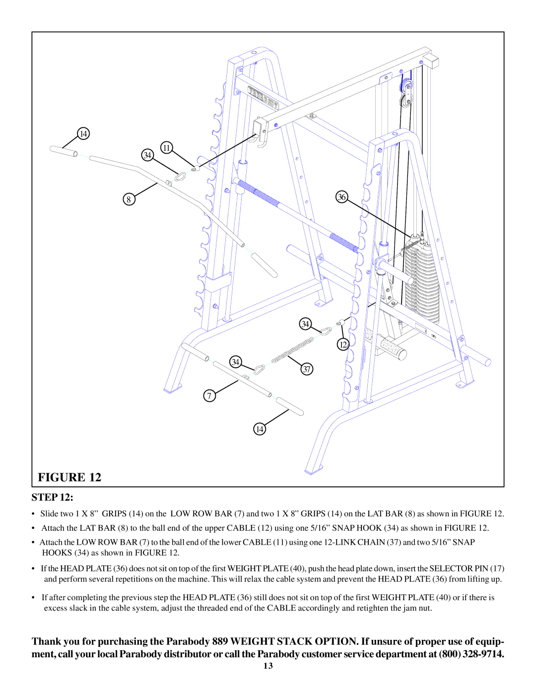 ParaBody 889 manual Step 