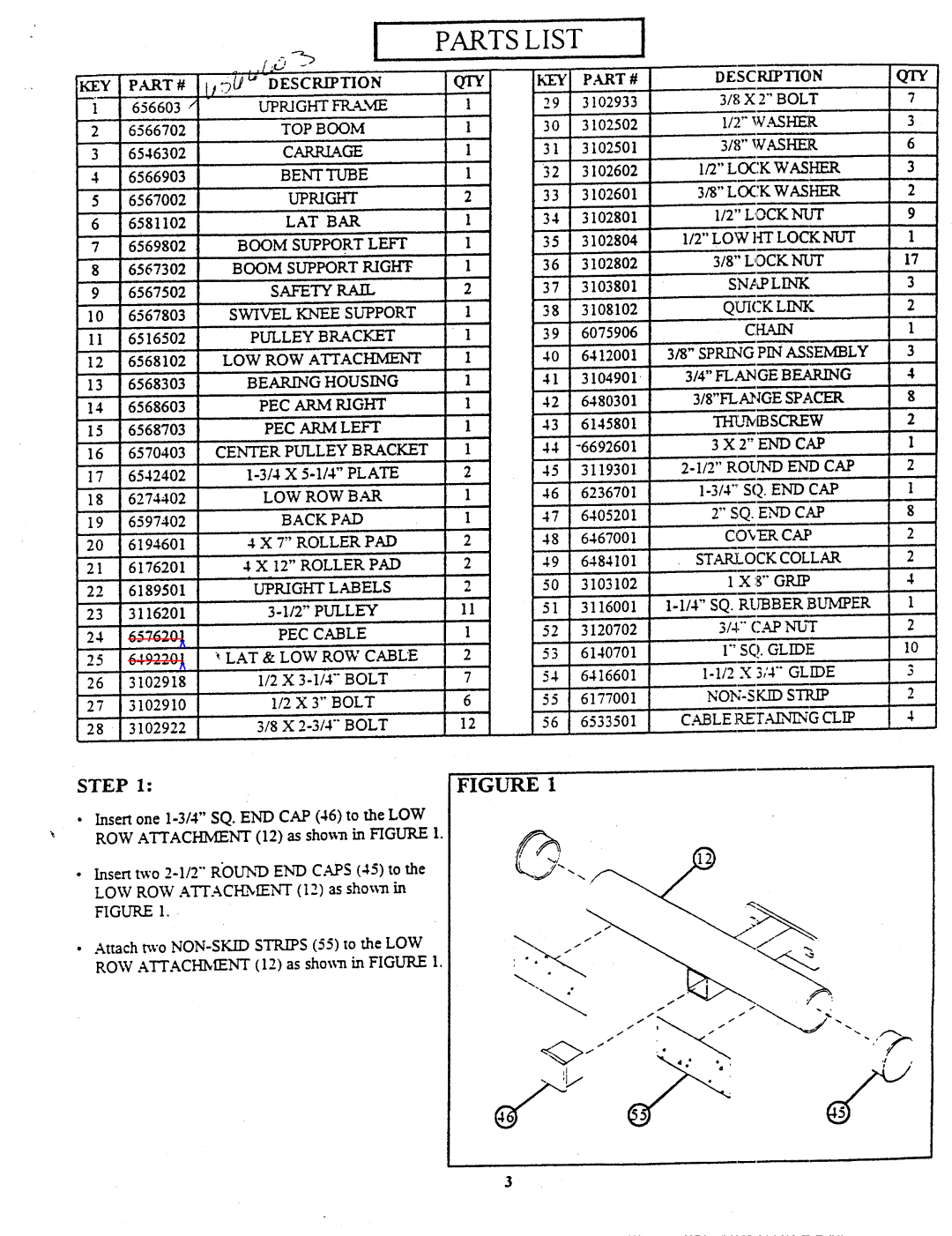 ParaBody 893103 manual Parts List 