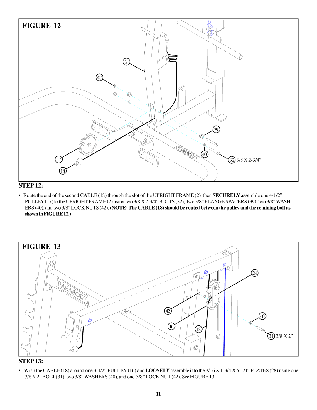 ParaBody 893104 manual 32 3/8 X 2-3/4 