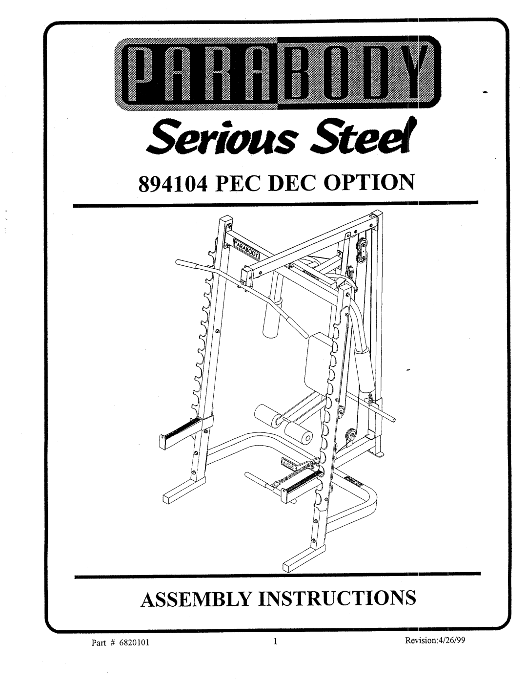 ParaBody 894104A manual Serious Steel 