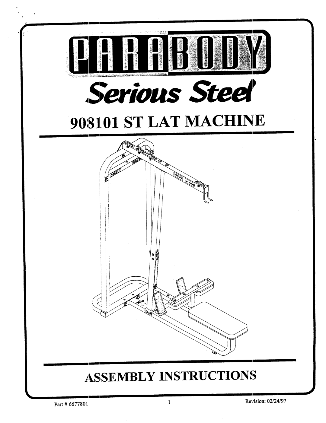 ParaBody 908101 ST manual ~erious Steel 