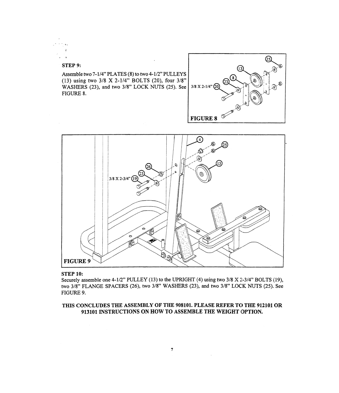 ParaBody 908101 ST manual Instructiohs on Howto Assemble TIlE Weight Option 