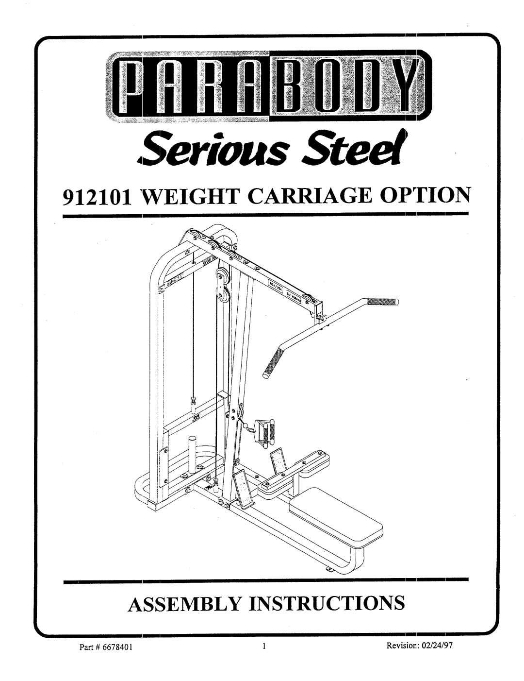 ParaBody 912101 manual ~erious Steel 