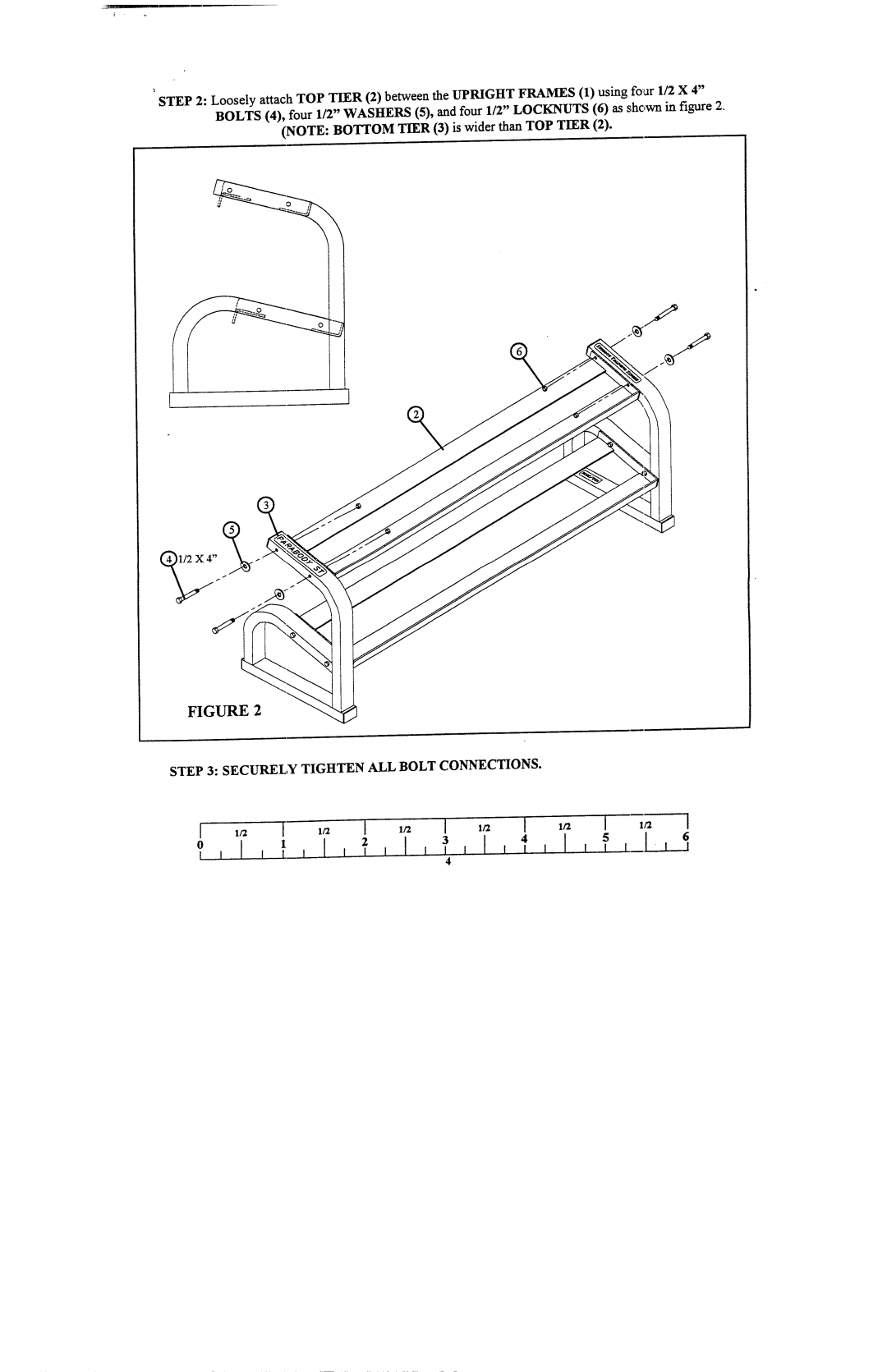 ParaBody 916101 manual Secureln Tighten ALL Bolt Connections 