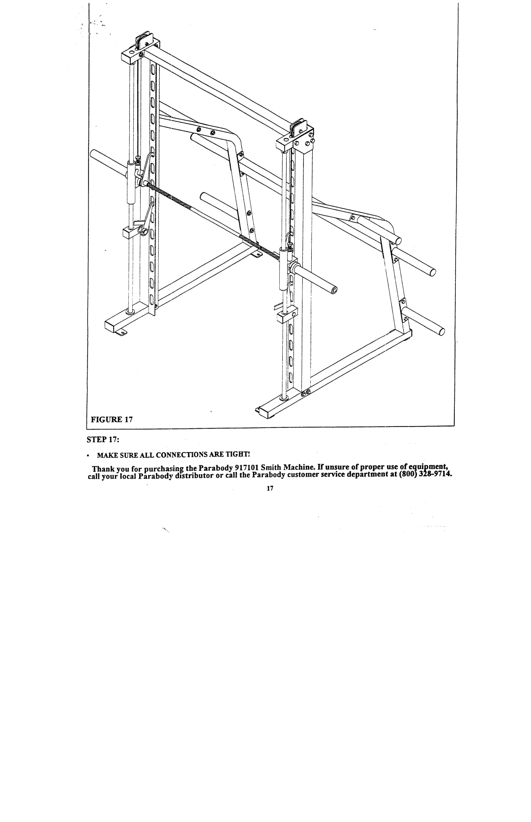 ParaBody 917101 manual ¯ Makesure ALL Connectionsare Tight 