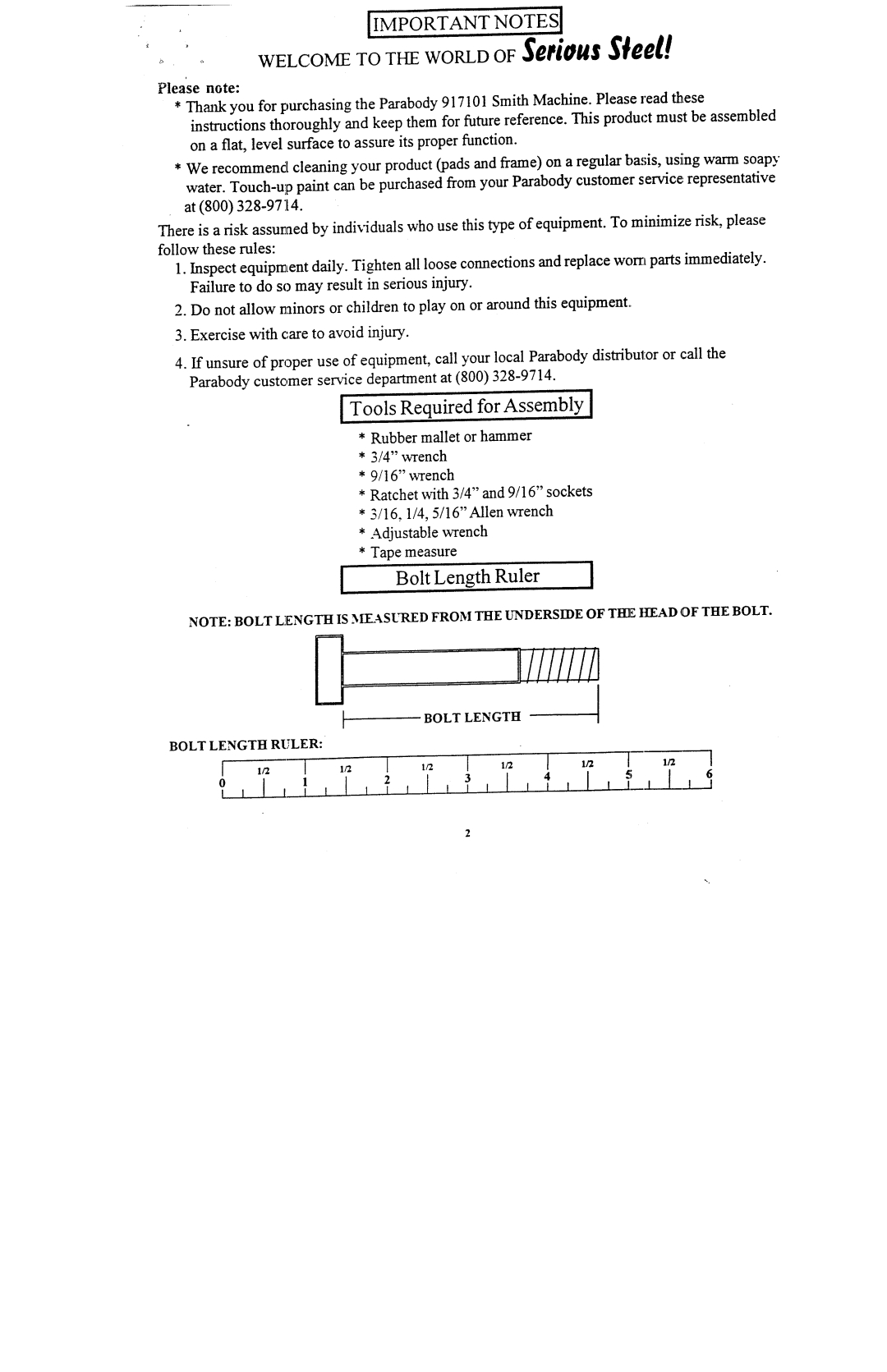 ParaBody 917101 manual IJ!!!iiiil 