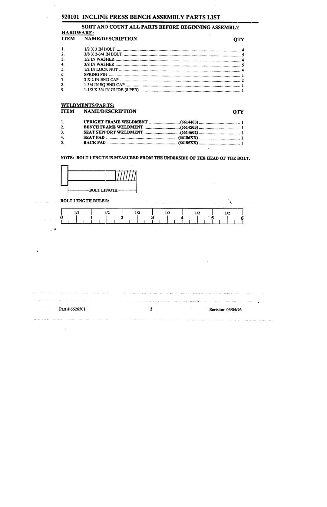 ParaBody 920101 manual BOLTI.,t,NGIIt 