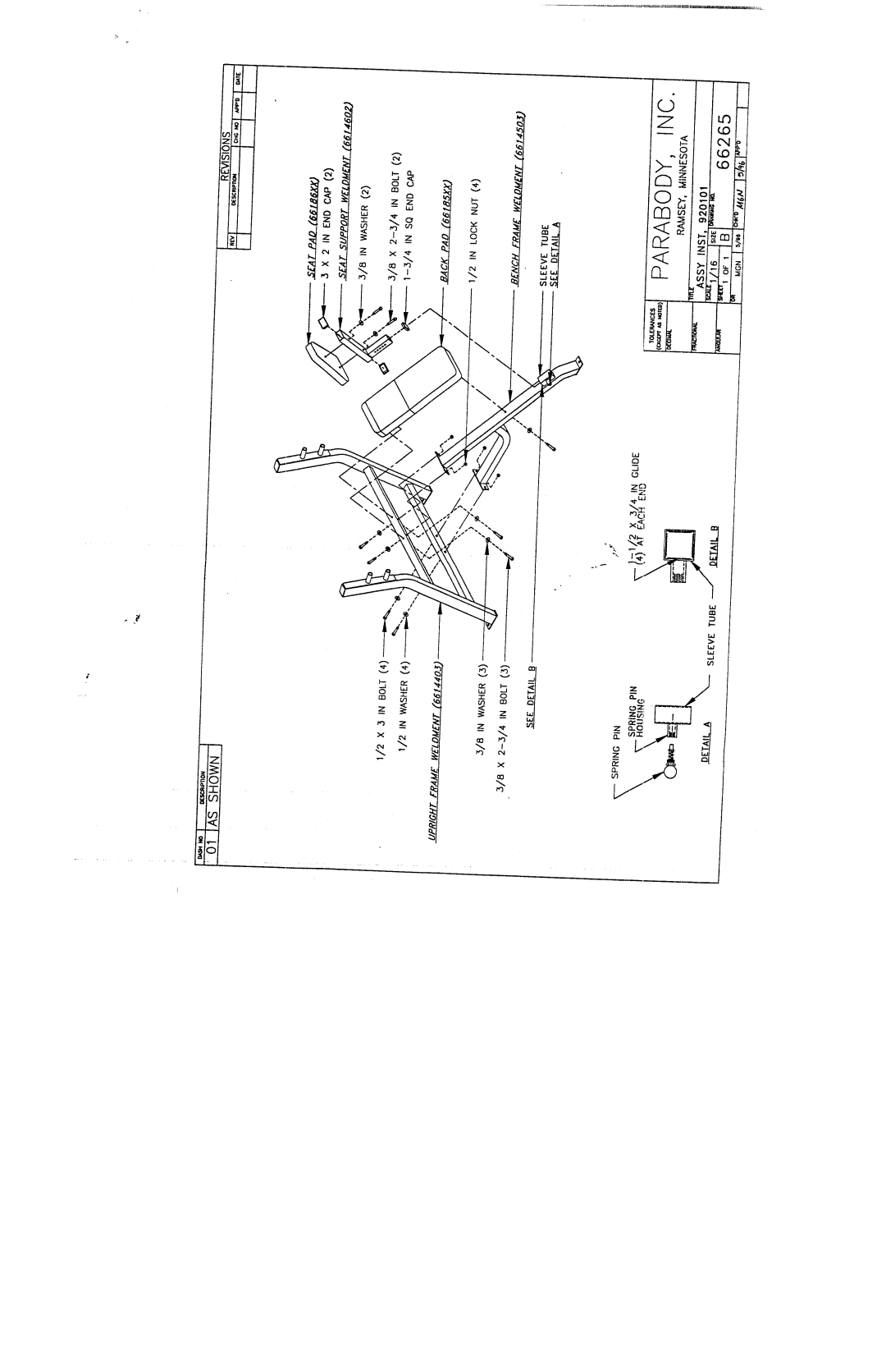 ParaBody 920101 manual 