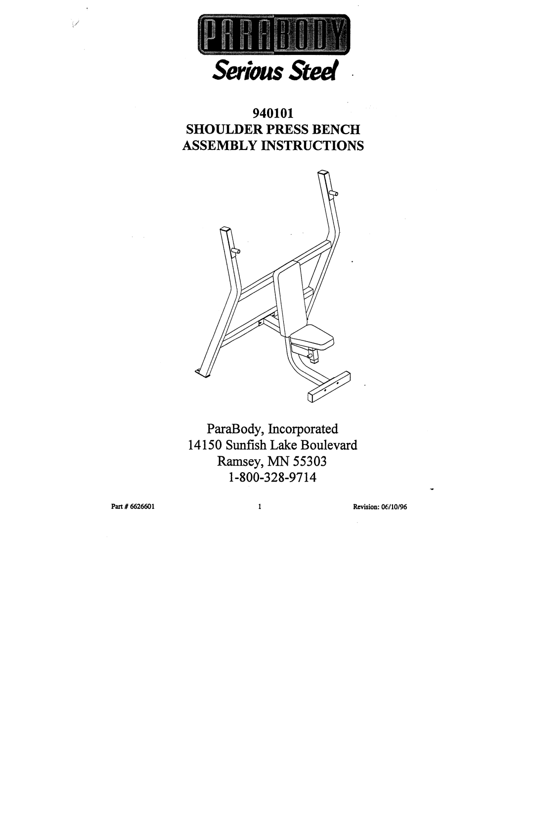 ParaBody 940101 manual SeriousSteel 