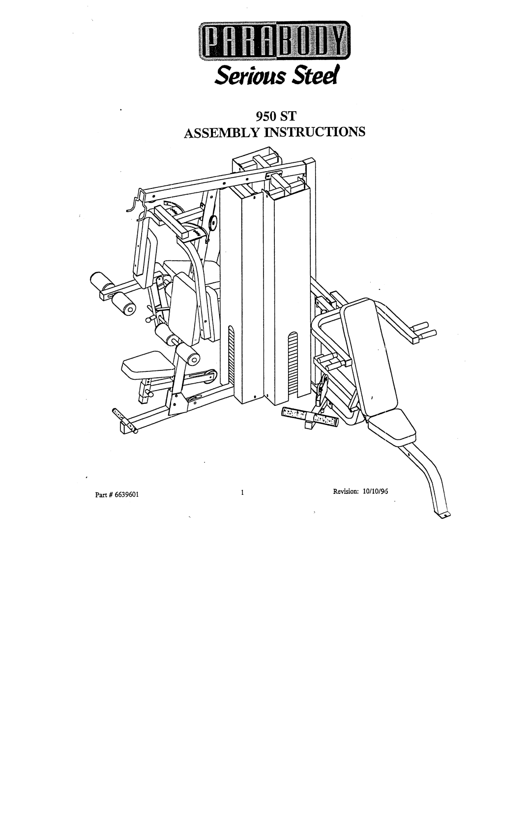 ParaBody 950 st manual SeriousSteel 